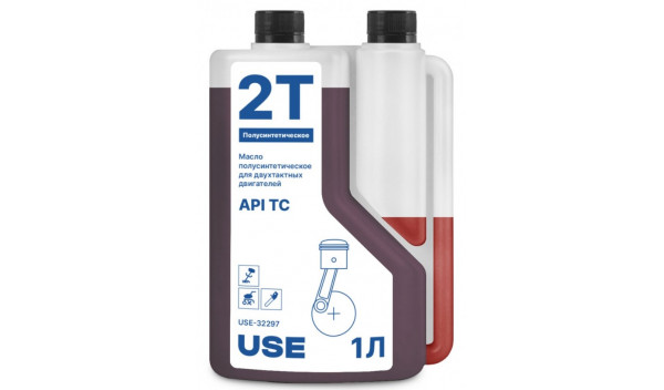 Масло USE 2-х тактное полусинтетика API TC с дозатором 1 л
