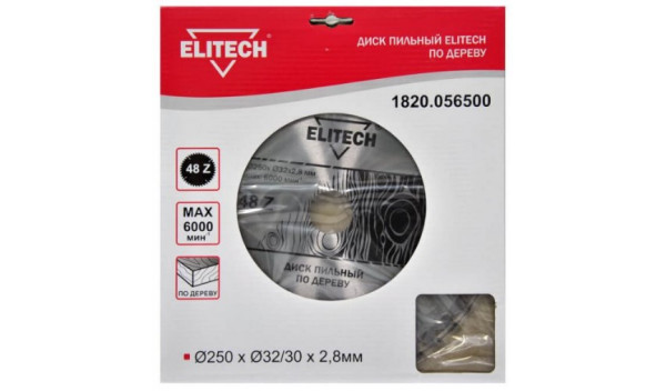 Диск пильный ELITECH 250*32/30*48