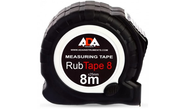Рулетка ударопрочная ADA RubTape 8 с полимерным покрытием ленты 8м
