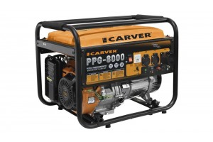 Генератор бензиновый CARVER PPG- 8000 бензин (LT-190F, 6,0/6,5кВт, 220В, бак 25л, обмоткаМЕДЬ)